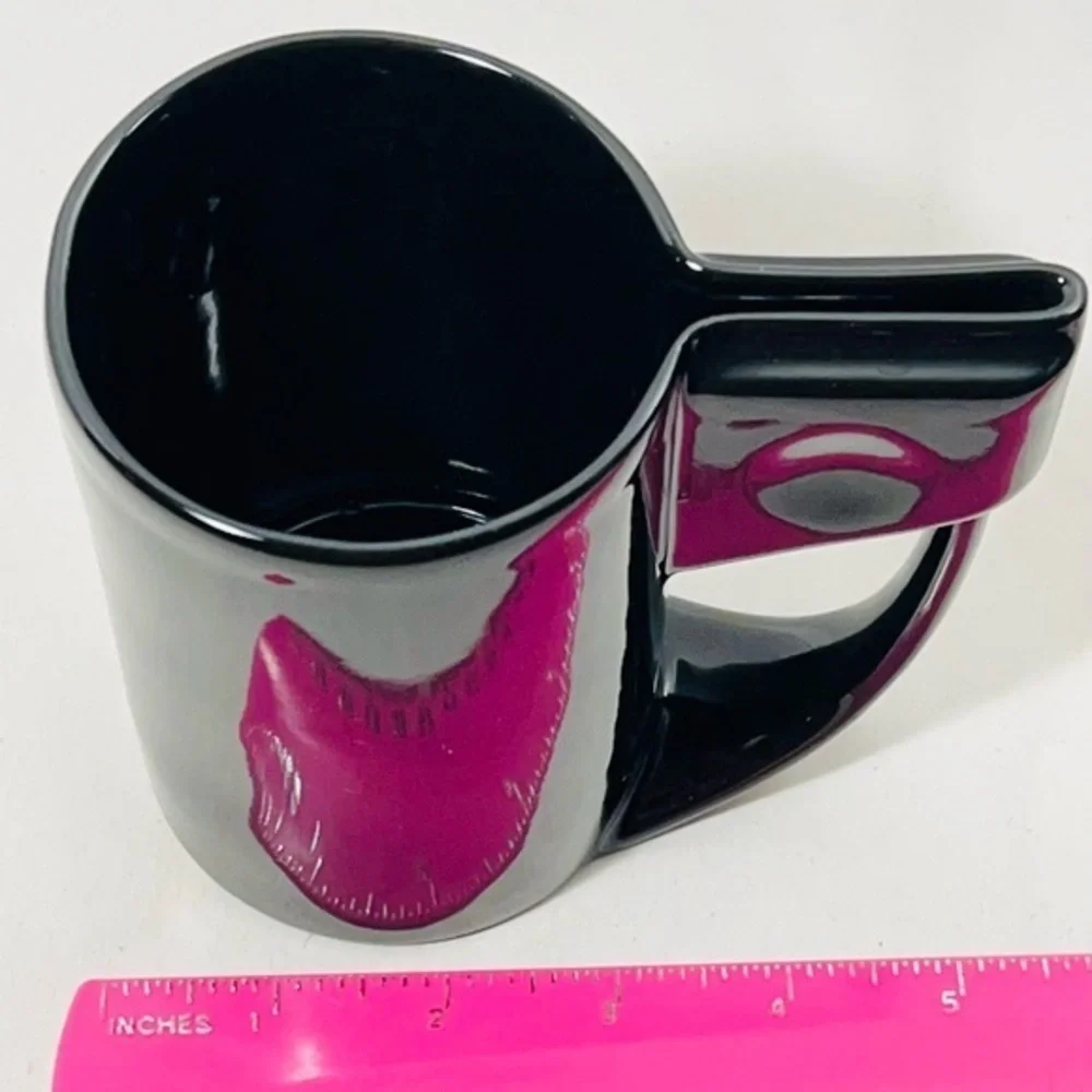 High Tea mug black w/ tea bag holder
